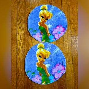Set of (2) Disney Fairies Tinker Bell Round Washcloths